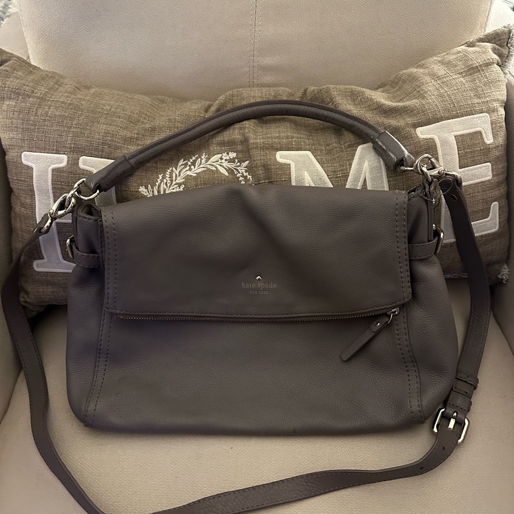 Kate Spade Charcoal Leather Shoulder Bag